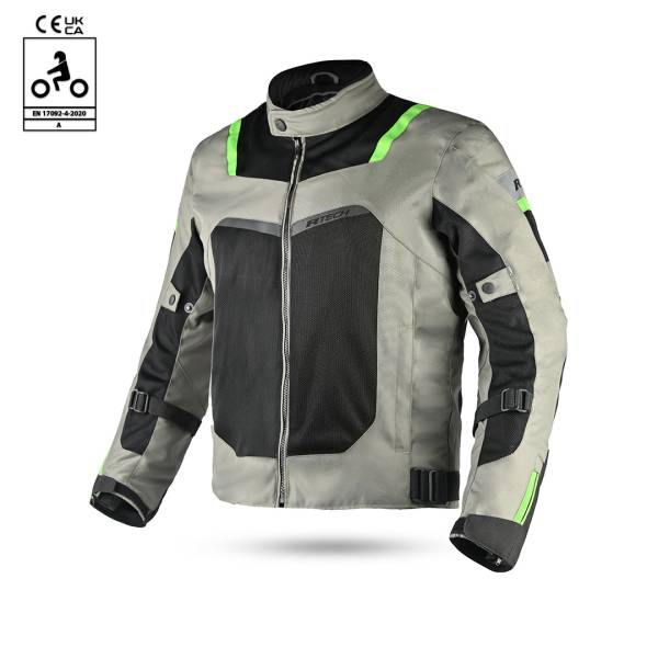 R-Tech Spiral Mesh Jacket - Cool Grey Black Flouro Green