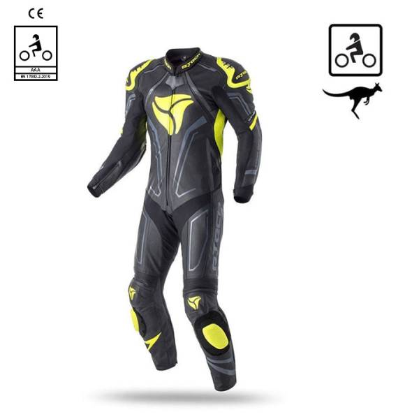 R-TECH Rising Star - 1 PC Racing Suit - Black Yellow Flouro