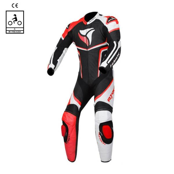 R-TECH Hawk - 1 PC Racing Suit - Black White Red