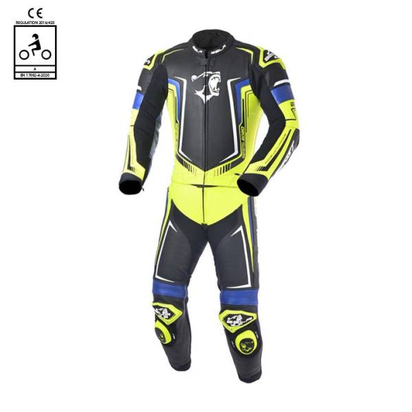 BELA Beast - 2 PC Racing Suit - Black White Yellow Flouro Blue