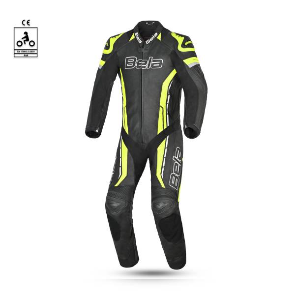 BELA Rocket Man Mix Kangaroo - 1 PC Racing Suit - Black Yellow Flouro