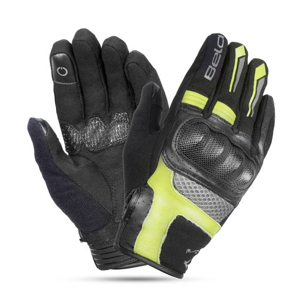 BELA Hero Air  - Summer Mesh Gloves - Black Gray Yellow Flouro