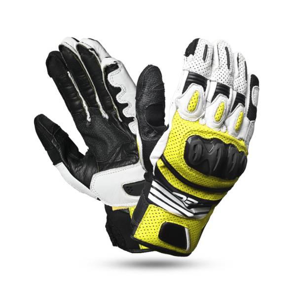 R-TECH Rocco Racing Gloves - BLACK YELLOW FLOURO