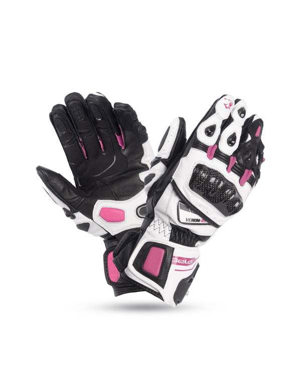 BELA Venom RS Racing Lady - Gloves - White Black Pink