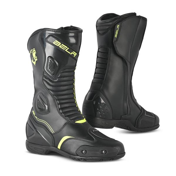 BELA Micro Strip Boots - Racing Boots - Black Yellow Flouro